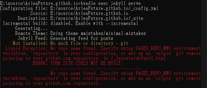 bundle exec jekyll serve error