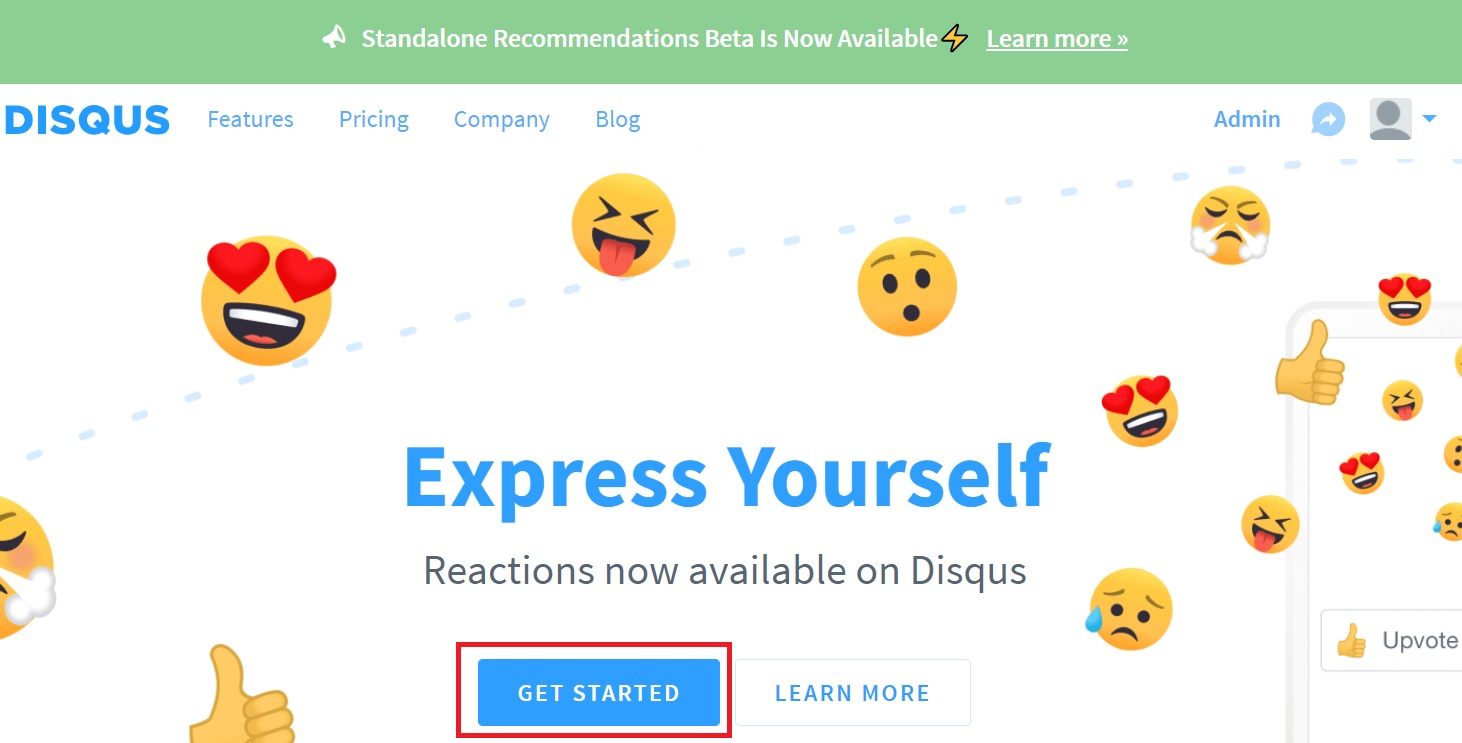 Disqus Create a site 1